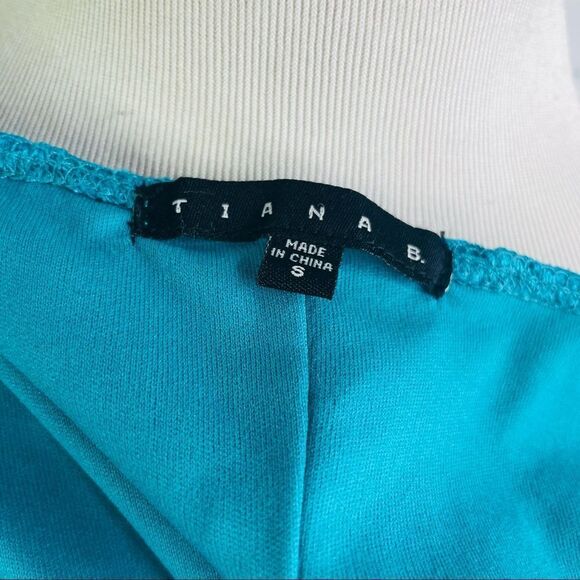 Tiana B. Turquoise Lace Sheath Cap Sleeve Dress - Size Small - Picture 8 of 16